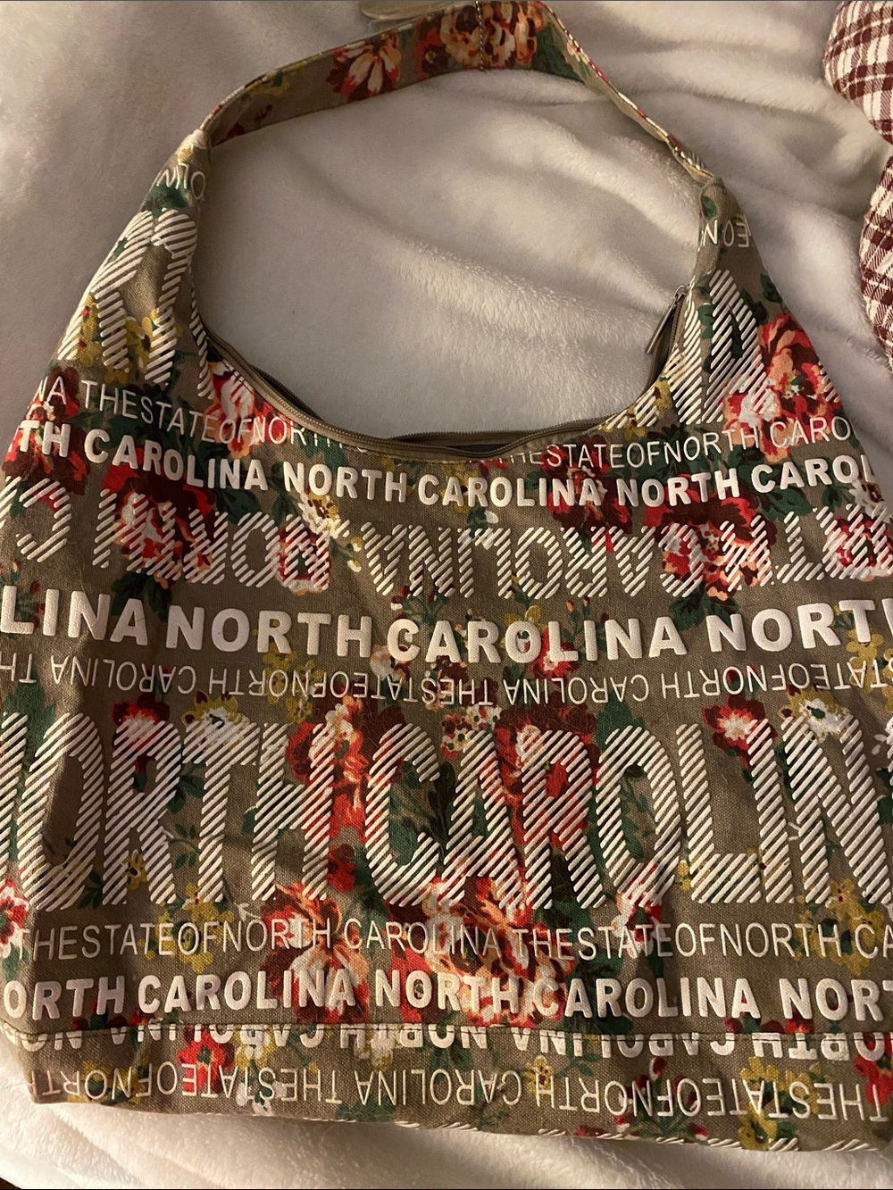 Robin Ruth Olive Floral North Carolina Hobo Bag